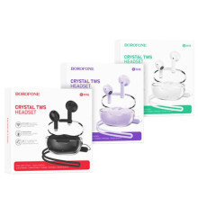 Навушники бездротові BOROFONE BW46 Ice flake true wireless BT headset TWS фіолетові mag-694199111039929798