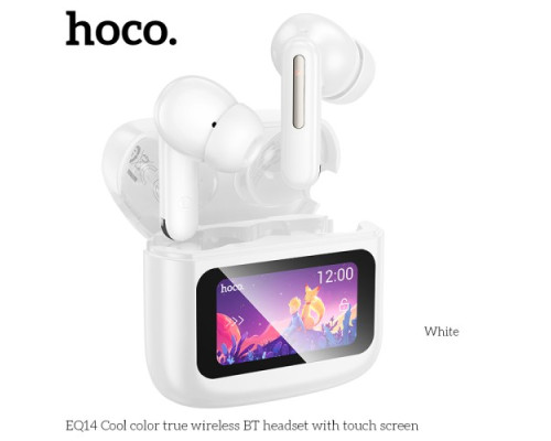 Навушники бездротові HOCO EQ14 Cool color true wireless BT headset with touch screen White mag-6942007644112142613