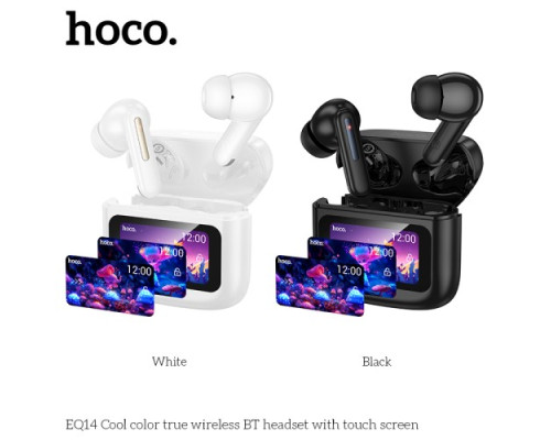 Навушники бездротові HOCO EQ14 Cool color true wireless BT headset with touch screen White mag-6942007644112142613