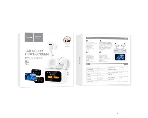 Навушники бездротові HOCO EW72 Soar true wireless ANC NoiseReduction/TouchScreen/5.4 White mag-6942007629829137255