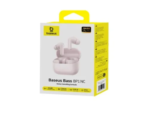 Навушники Baseus Bass BP1 NC In-Ear True Wireless Earbuds Pink A0010707 mag-6953156213074154223