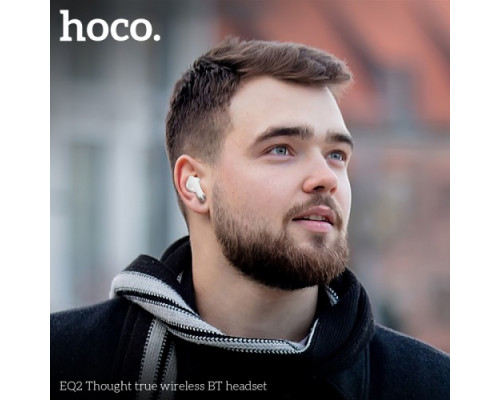 Навушники бездротові HOCO EQ2 Thought true wireless BT5.3/7hours White mag-6931474798534131420