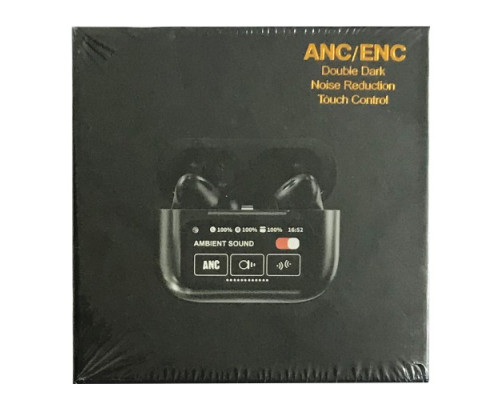 Навушники AirPods A9 Pro TouchScreen ANC/ENC Black mag-2000001532041137472