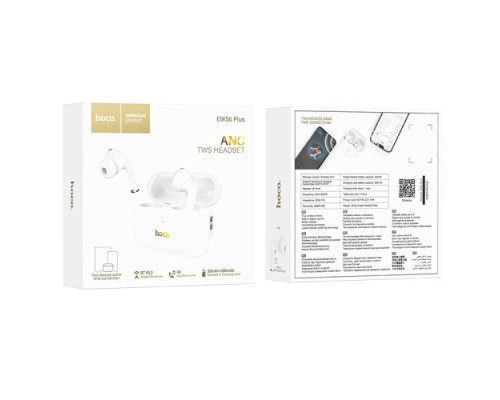 Навушники бездротові HOCO EW56 Plus Generoso true wireless ANC noise reduction BT headset Білі mag-6942007606707143102