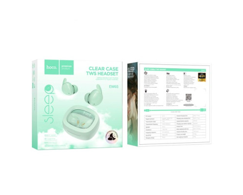 Навушники бездротові HOCO EW65 Shadow true wireless sleep BT headset Green mag-6942007623605137342