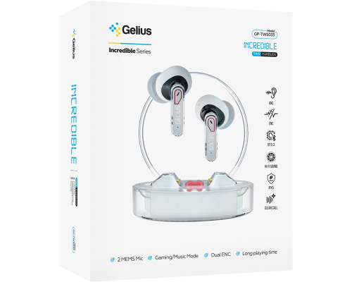 Навушники bluetooth Gelius Incredible GP-TWS033 white PLS-00-00161794