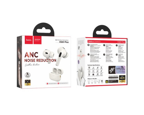 Навушники бездротові HOCO EQ9 Plus Duke true wireless ANC Noise Reduction BT5.3/7hours Milky white mag-694200761285235576