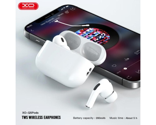 Навушники бездротові XO Q5 Pods Bluetooth headset Білі mag-6920680843008140349