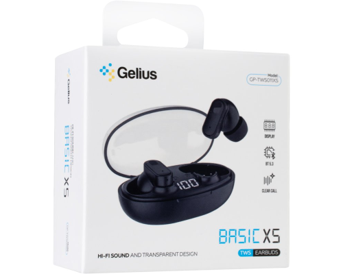 Навушники bluetooth Gelius Basic XS GP-TWS011XS black PLS-00-00161796