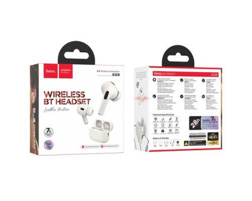 Навушники бездротові HOCO EQ9 Duke true wireless BT5.3/7hours Milky white mag-694200761281435578