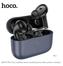 Навушники бездротові HOCO EW47 Plus True wireless stereo headset CARBON ver. BT5.3/6hours Blue mag-6942007623322145064