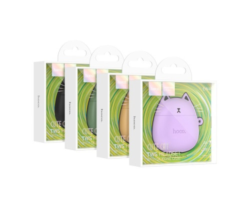 Навушники бездротові HOCO EW45 True ws stereo headset TWS Lilac Cat mag-6931474789228135797