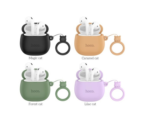 Навушники бездротові HOCO EW45 True ws stereo headset TWS Lilac Cat mag-6931474789228135797