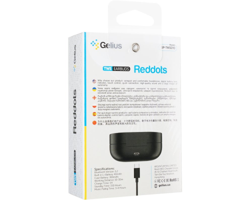 Навушники bluetooth Gelius Reddots GP-TWS010 black PLS-00-00161797