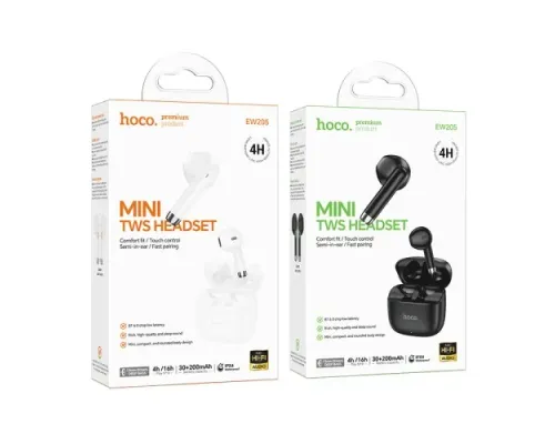 Навушники бездротові HOCO EW205 Peaceful true ws BT headset Black mag-6942007673709153724