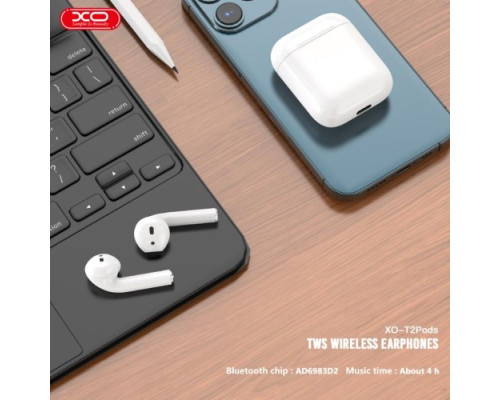 Навушники бездротові XO T2 Pods Bluetooth headset Білі mag-692068084301518850