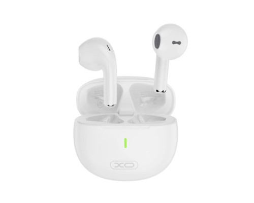 Навушники бездротові XO X26 graphic TWS Bluetooth earphones with silicone case and lanyard Білі mag-6920680846368137482
