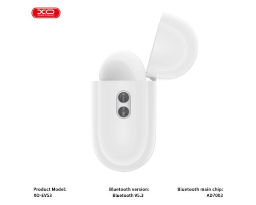 Навушники бездротові XO EV53 V Full-Featured ANC Noise Canceling Headphones with Buzzer білі mag-6920680858835136213