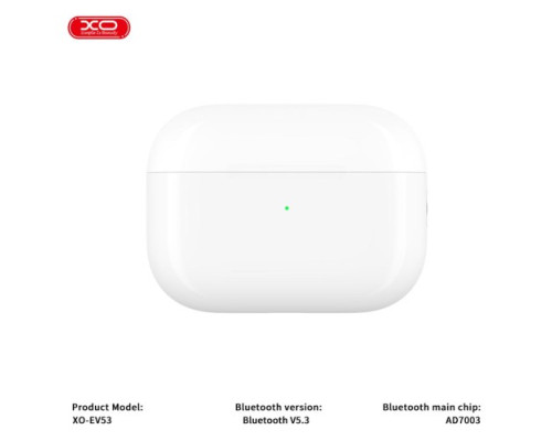 Навушники бездротові XO EV53 V Full-Featured ANC Noise Canceling Headphones with Buzzer білі mag-6920680858835136213