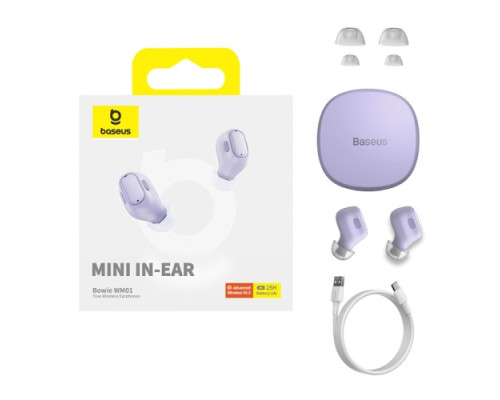 Навушники Baseus Bowie WM01 True Wireless Earphones Purple NGTW370005 mag-693217262841354387