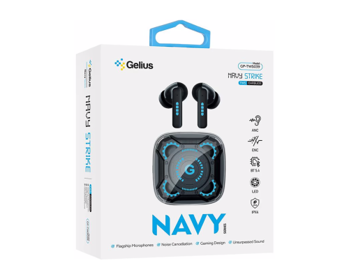 Навушники bluetooth Gelius NavyStrike GP-TWS039 TWS black PLS-00-00133005