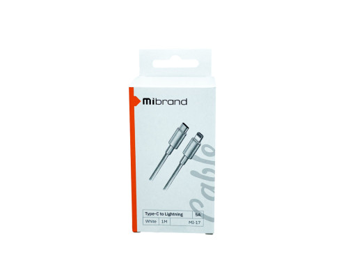 Кабель Mibrand MI-17 Flexible Charging Line Type-C for Lightning 5A 1m White