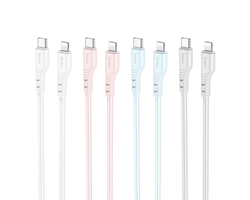 Кабель HOCO X97 Crystal color PD silicone charging data cable iP light gray