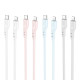 Кабель HOCO X97 Crystal color PD silicone charging data cable iP light gray
