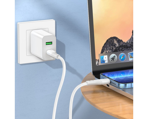 Кабель HOCO X97 Crystal color PD silicone charging data cable iP light gray