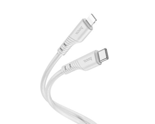 Кабель HOCO X97 Crystal color PD silicone charging data cable iP light gray