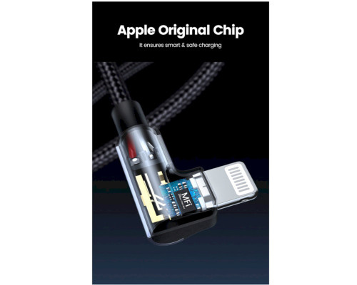 Кабель UGREEN US305 USB-C to Lightning Angled Cable Aluminum Shell Braided 1m(UGR-60763)