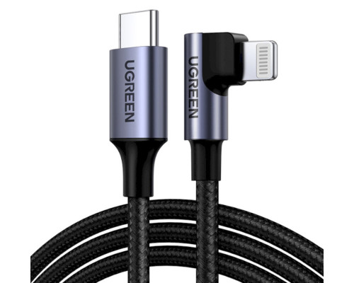 Кабель UGREEN US305 USB-C to Lightning Angled Cable Aluminum Shell Braided 1m(UGR-60763)