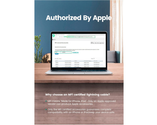 Кабель UGREEN US305 USB-C to Lightning Angled Cable Aluminum Shell Braided 1m(UGR-60763)