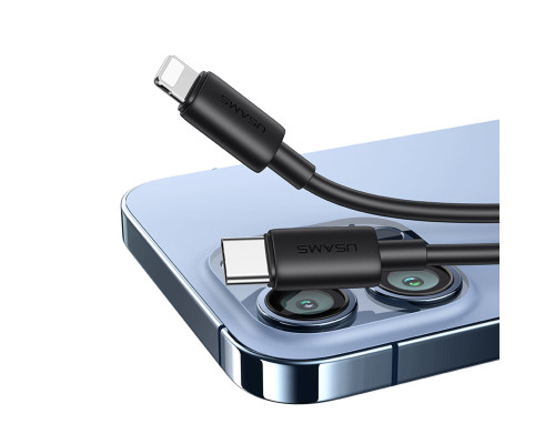 Кабель Usams SJ712 Type-C To Lightning 30W Fast Charging Data Cable black