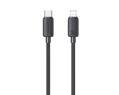 Кабель Usams US-SJ692 30W Striped Data Cable Type-C To Lightning-KY Series 1m black