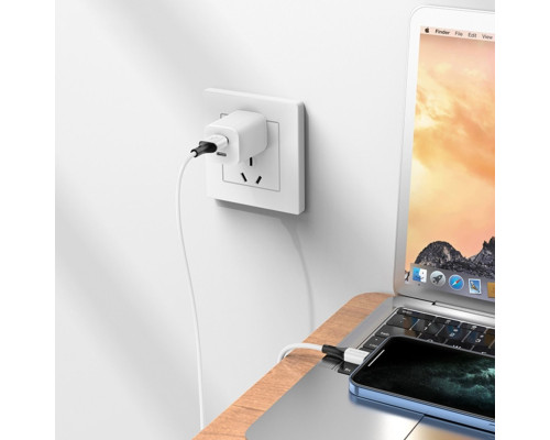 Кабель BOROFONE BX79 Type-C to iP 3A, 20W, 1m,, silicone, silicone connectors, White