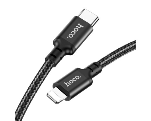 Кабель HOCO X14 Type-C to iP 3A, 20W, 3m, nylon, aluminum connectors, Black
