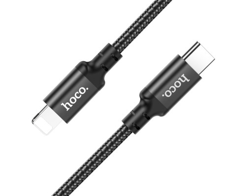 Кабель HOCO X14 Type-C to iP 3A, 20W, 3m, nylon, aluminum connectors, Black