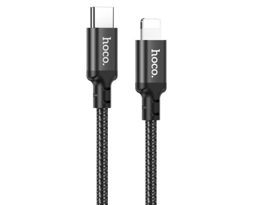 Кабель HOCO X14 Type-C to iP 3A, 20W, 3m, nylon, aluminum connectors, Black