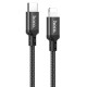 Кабель HOCO X14 Type-C to iP 3A, 20W, 3m, nylon, aluminum connectors, Black