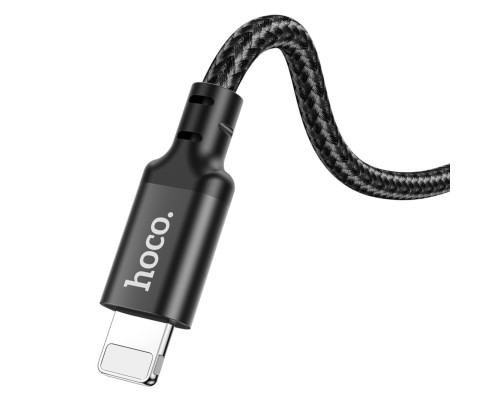 Кабель HOCO X14 Type-C to iP 3A, 20W, 3m, nylon, aluminum connectors, Black