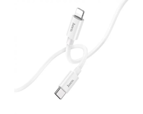 Кабель HOCO X87 Magic silicone PD charging data cable for iP White