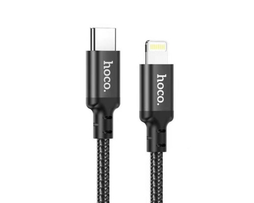 Кабель HOCO X14 Type-C to iP 3A, 20W, 2m, nylon, aluminum connectors, Black