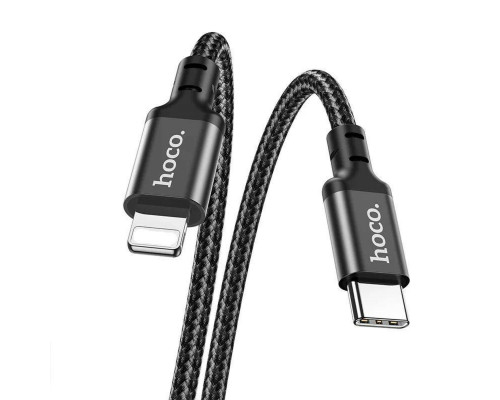 Кабель HOCO X14 Type-C to iP 3A, 20W, 1m, nylon, aluminum connectors, Black