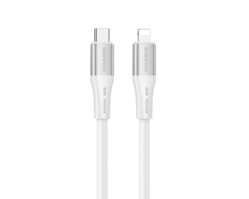 Кабель BOROFONE BX88 Solid PD silicone charging data cable for iP White