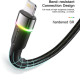 Кабель Essager Colorful LED USB Cable Fast Charging 2.4A USB-A to Lightning 2m black (EXCL-XCDA01)