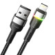 Кабель Essager Colorful LED USB Cable Fast Charging 2.4A USB-A to Lightning 2m black (EXCL-XCDA01)