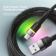 Кабель Essager Colorful LED USB Cable Fast Charging 2.4A USB-A to Lightning 2m black (EXCL-XCDA01)