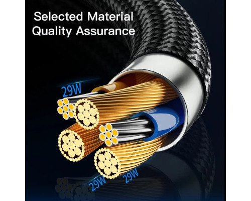 Кабель Essager Enjoy LED Digital Display USB Charging Cable Type C to Lightning 29W 1m black (EXCTL-XY01-P)