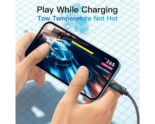 Кабель Essager Enjoy LED Digital Display USB Charging Cable Type C to Lightning 29W 1m black (EXCTL-XY01-P)
